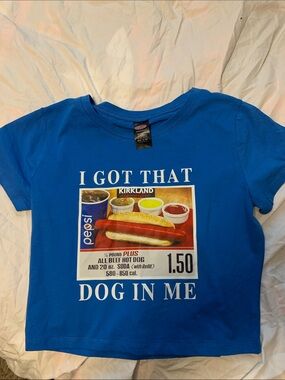 Kirkland Signature Women’s Blue Graphic Tee - 'I Got That Dog In Me'